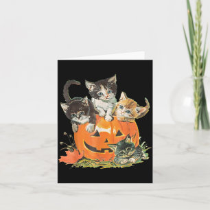 Vintage Cat Y Halloween Black Kitten Costume Card