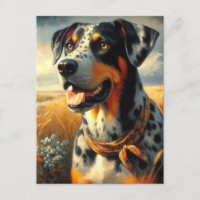 Vintage Catahoula Leopard Dog Painting