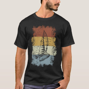 Vintage Catamaran Boat Old Sailing Boat Ocean Sea T-Shirt
