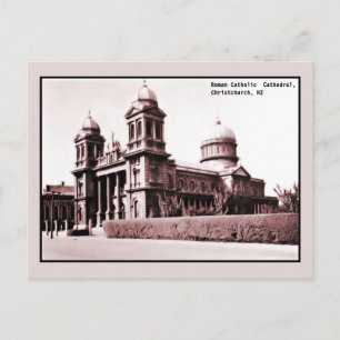 vintage cathedral Christchurch New Zealand Postcard