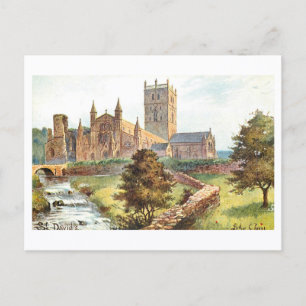 Vintage Cathedral of St. David, Wales Postcard