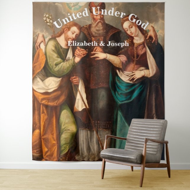 Vintage Catholic Wedding Tapestry (In Situ)