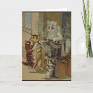 Vintage Cats and Roasted Chestnuts Note Card