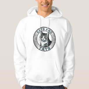 Vintage Cats And Tats Engraving Cat Design_1 Hoodie