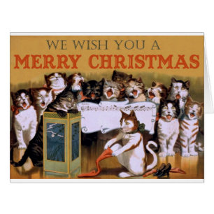 Vintage Cats Christmas Greeting