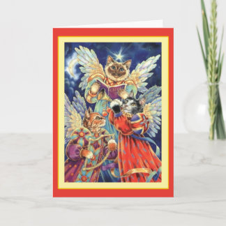 Vintage Cats Christmas Greeting Card