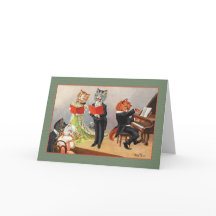 Vintage Cats Holiday Greeting Card, Arthur Thiele