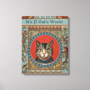 Vintage Cat's Life for Kitty Cat Classic Victorian Canvas Print