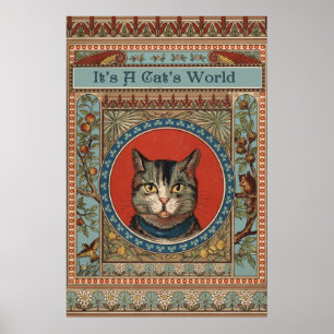 Vintage Cat's Life for Kitty Cat Classic Victorian Poster