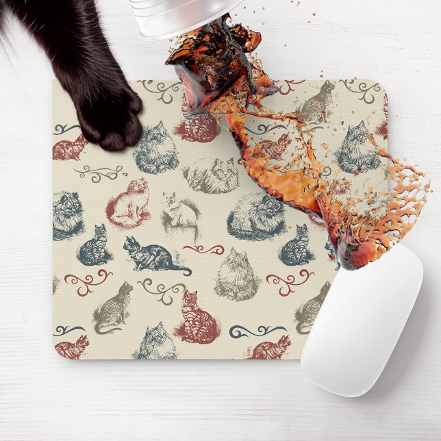 Vintage Cats Mouse Pad (Creator Uploaded)