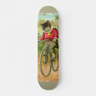 Vintage Cats on Bicycle Skateboard