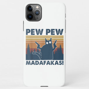 Vintage Cats Pew Pew Madafakas Funny Crazy Cat iPhone 11Pro Max Case