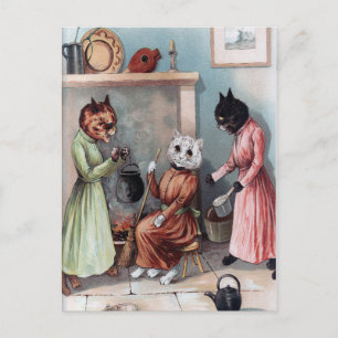 Vintage Cats Postcard