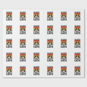 Vintage Cats Quote Retro Sunset Cat Lover Design_1 Wrapping Paper