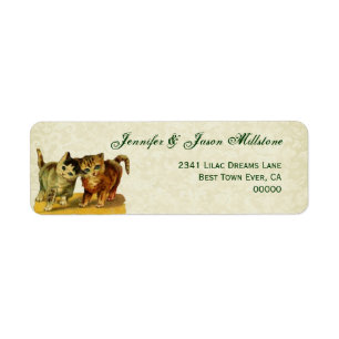 Vintage Cats Wedding Label