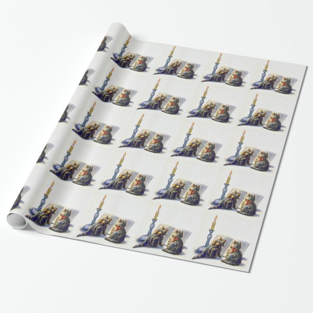 Vintage Cats Wrapping Paper (Unrolled)