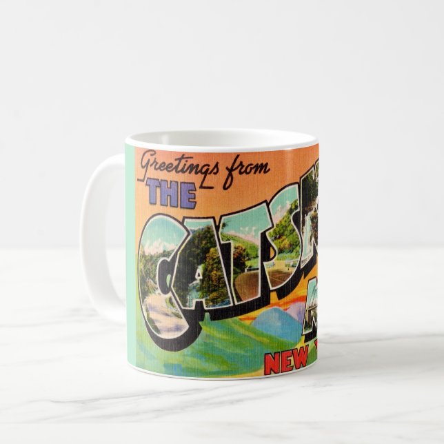 Vintage Catskill Mountains  Coffee Mug (Front Left)
