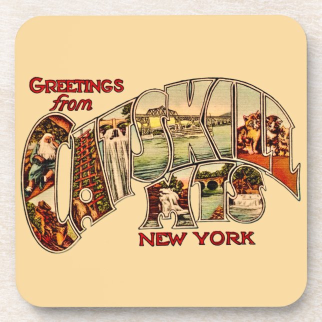 Vintage Catskill Mtns Coaster Set (Front)
