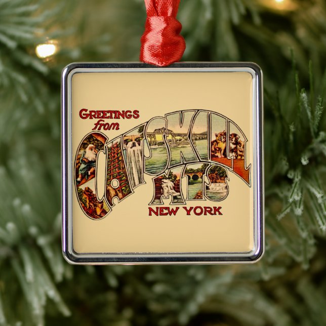 Vintage Catskill Mtns  Metal Ornament (Tree)