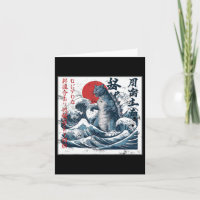 Vintage Catzilla Cat Japanese Art Funny Cat