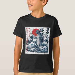 Vintage Catzilla Cat Japanese Art Funny Cat T-Shirt