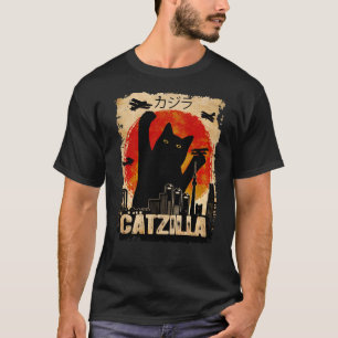 Vintage Catzilla Funny Chat noir T-shirt Premium T