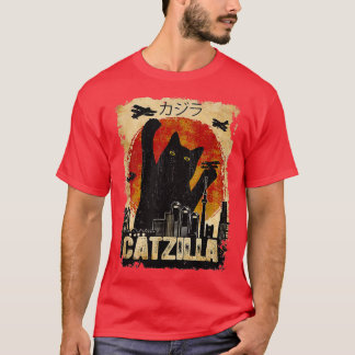 Vintage Catzilla Funny Kitten and Cat  T-Shirt