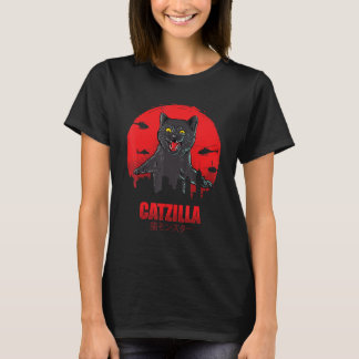 Vintage Catzilla Japanese Sunset Style Cat Kitten T-Shirt
