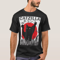 Vintage Catzilla Japanese Sunset Style Cat Kitten 