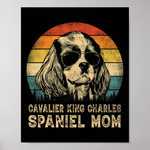 Vintage Cavalier King Charles Spaniel Mom Dog Moth Poster