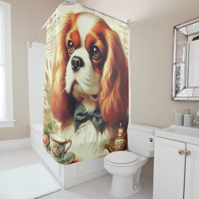 Vintage Cavalier King Charles Spaniel  Painting (In Situ)