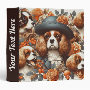 Vintage Cavalier King Charles Spaniel Painting Binder