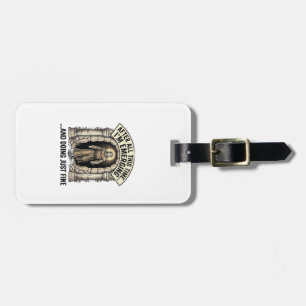Vintage Cave Humour Engraving Graphic Shirt Design Luggage Tag