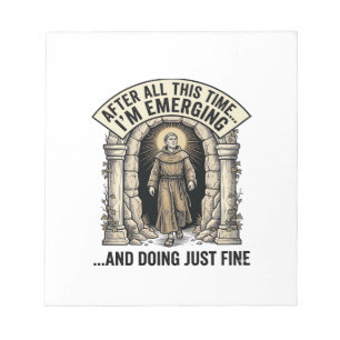 Vintage Cave Humour Engraving Graphic Shirt Design Notepad