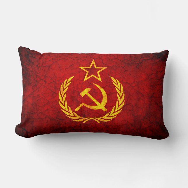 Vintage CCCP flag Lumbar Pillow (Front)