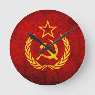 Vintage CCCP flag Round Clock
