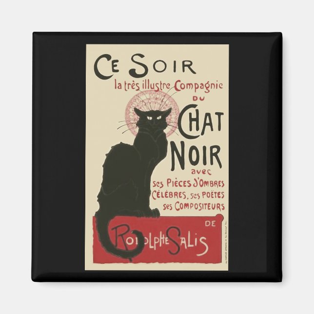 Vintage Ce Soir Le Chat Noir Poster Magnet (Front)