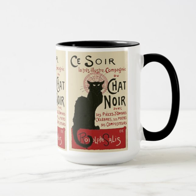 Vintage Ce Soir Le Chat Noir Poster Mug (Right)