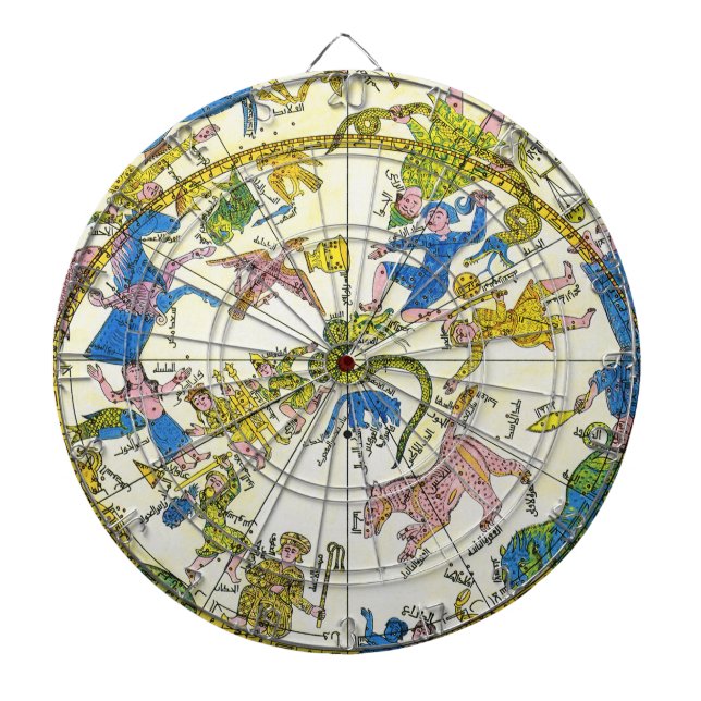 Vintage Celestial, Arabic Sphere, Constellations Dartboard (Front)