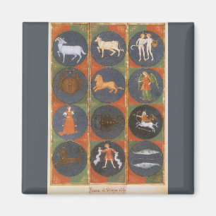 Vintage Celestial, Astrological Zodiac Chart, 1475 Magnet