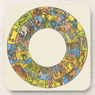 Vintage Celestial, Astrological Zodiac Wheel Coaster