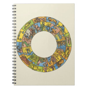 Vintage Celestial, Astrological Zodiac Wheel Notebook
