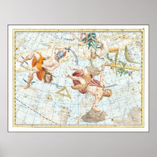 Vintage Celestial Atlas Constellations Poster