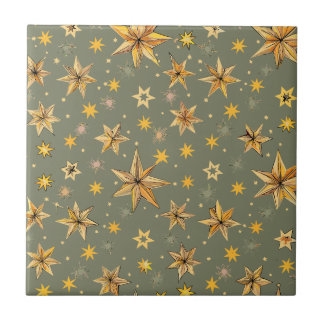 Vintage Celestial Design Ceramic Tile