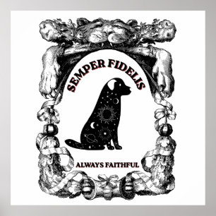 Vintage Celestial dog Semper Fidelis Poster