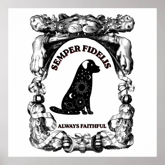Vintage Celestial dog  Semper Fidelis Poster (Front)