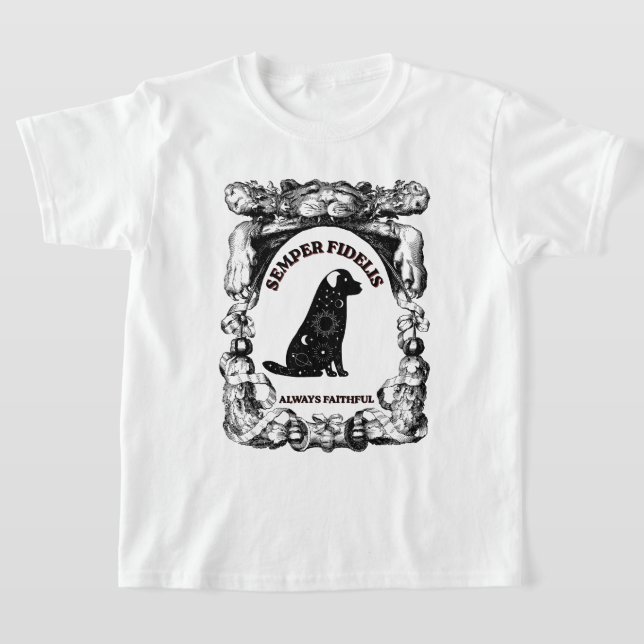 Vintage Celestial dog  Semper Fidelis T-Shirt (Laydown)