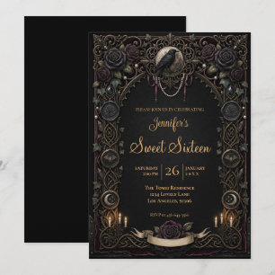 Vintage Celestial Gothic Sweet 16 Invitation