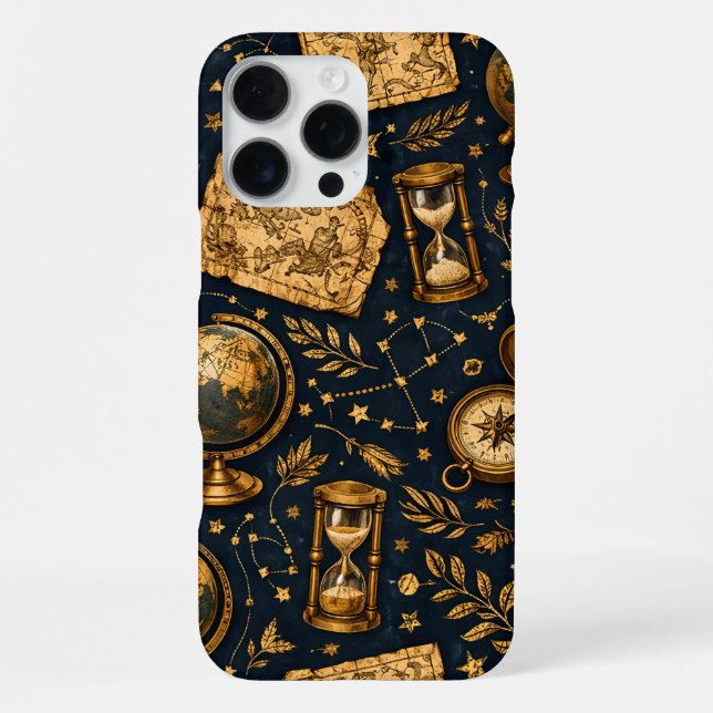 Vintage Celestial Map & Astronomy Pattern iPhone Case (Back)