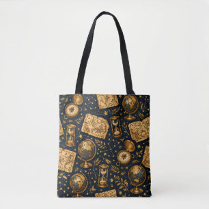Vintage Celestial Map & Astronomy Pattern Tote Bag